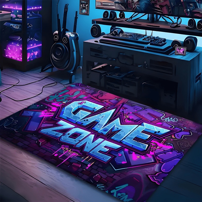 Commercial Wall Printing Machine - Neon Lila Blau Spielzone Graffiti Ziegelwand