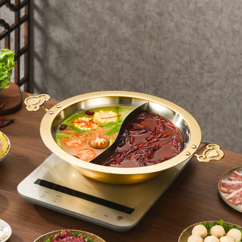 Commercial Printing & Packaging Pvt Ltd Photos - Kreativer Edelstahl-Hotpot mit Griff, handgefertigter Prägetopf,