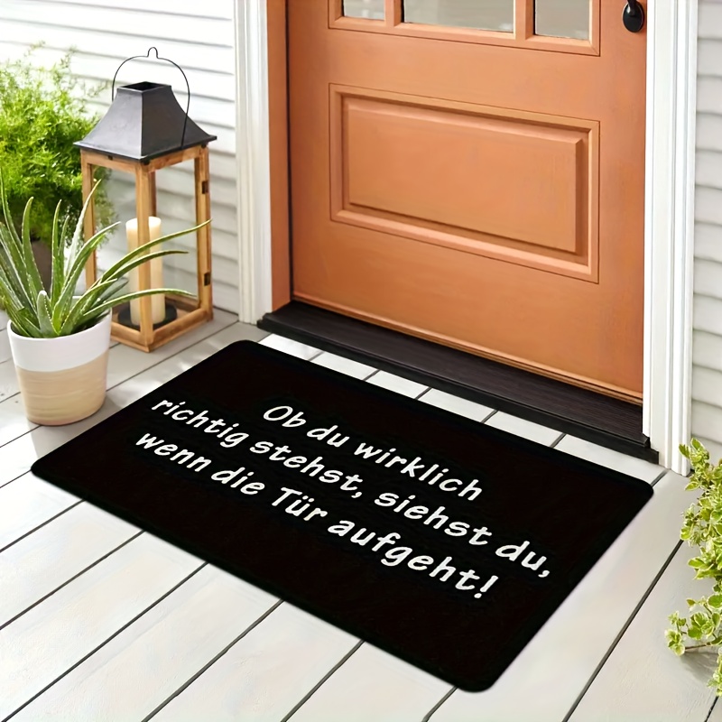Commercial Printing House - German Quote Flanell-Fußmatte, schwarz-weiß, mit Buchstaben-Aufdruck,