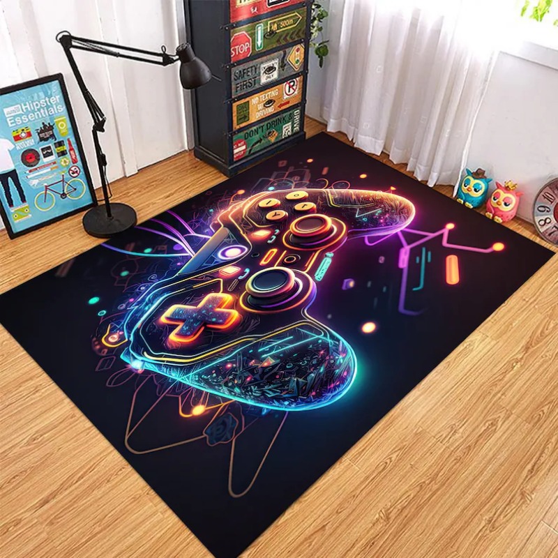Commercial Printing & Packaging Pvt Ltd Photos - Neon-Glow Spielcontroller Teppich Bunter Gaming-Joystick Druck