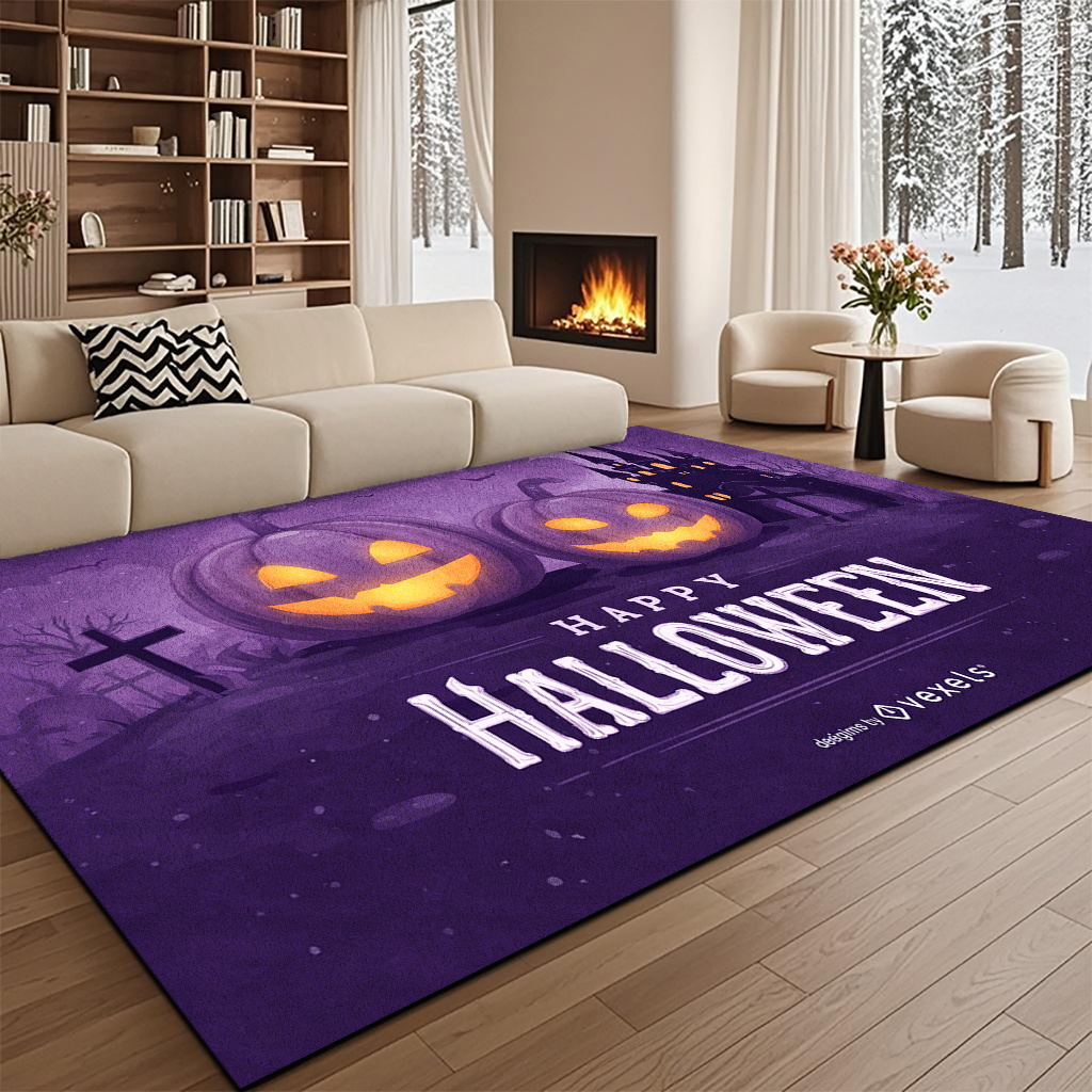 Lila Happy Halloween Rechtecki – Commercial Printing House Bewertung und Preis